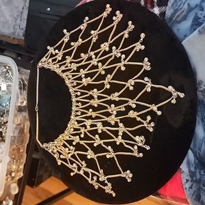 Vintage Belly Dancing Brass Bib Necklace